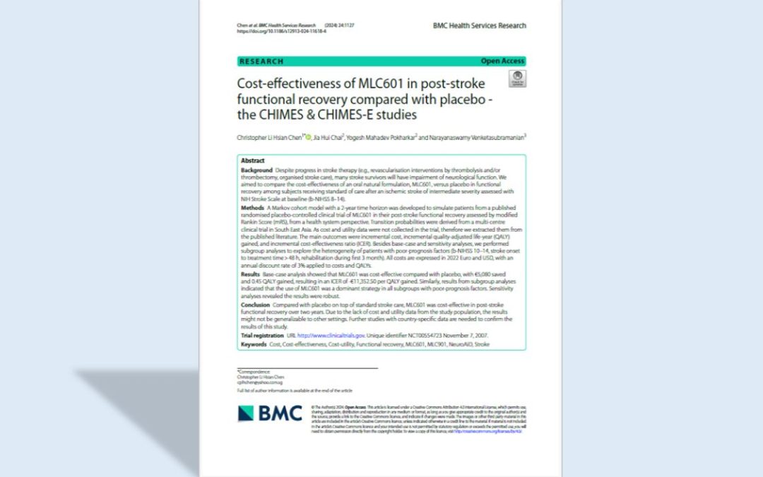 STROKE STUDY HIGHLIGHTS: Cost-Effectiveness of NeuroAiD in Post-Stroke Recovery – Insights from CHIMES & CHIMES-E Studies